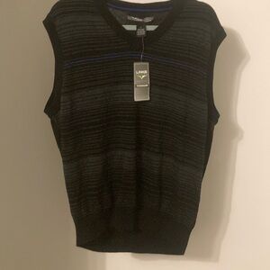 NWT Sz L Casual/ Golf /Preppy Link Black Sweater Vest for Men